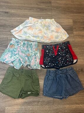 Girls Summer Shorts & Skirt 4/5T Bundle - Multicolor